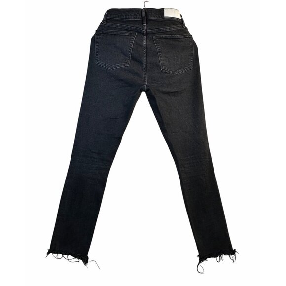 RE/DONE Womens Jeans Size 28 Black High Rise Ankle Crop 70s Stove PipeFrayed - Picture 12 of 13